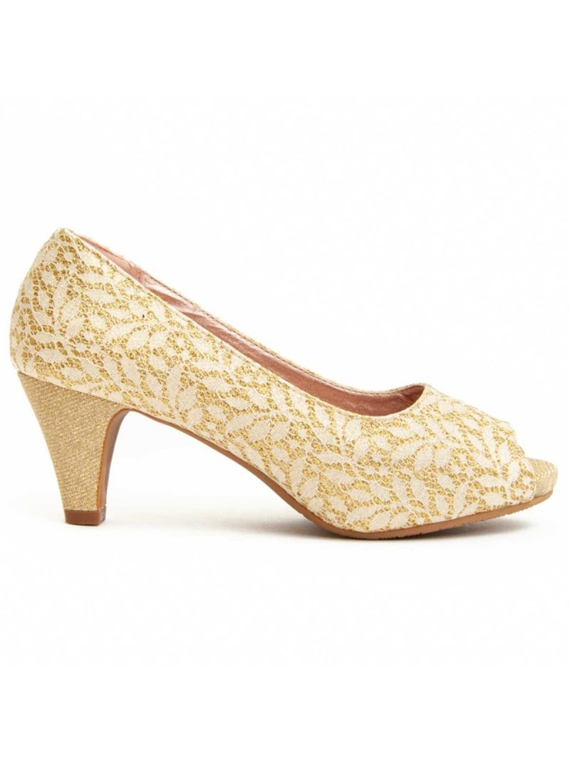 Schoen Met Hak Synthetisch Materiaal Montevita Goud/Goudkleurig - Kiabi