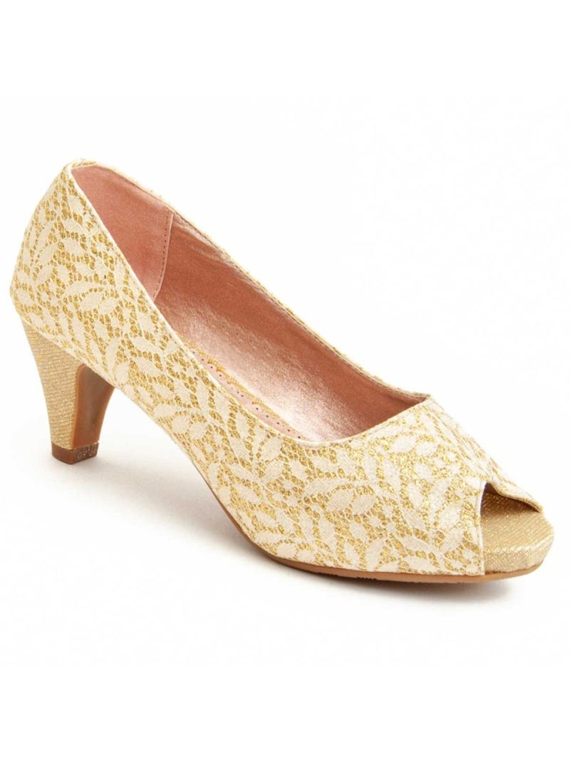 Schoen Met Hak Synthetisch Materiaal Montevita Goud/Goudkleurig - Kiabi