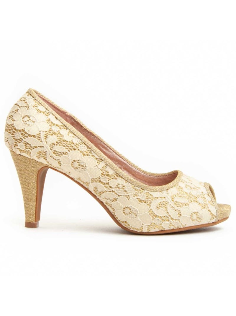Schoen Met Hak Synthetisch Materiaal Montevita Goud/Goudkleurig - Kiabi