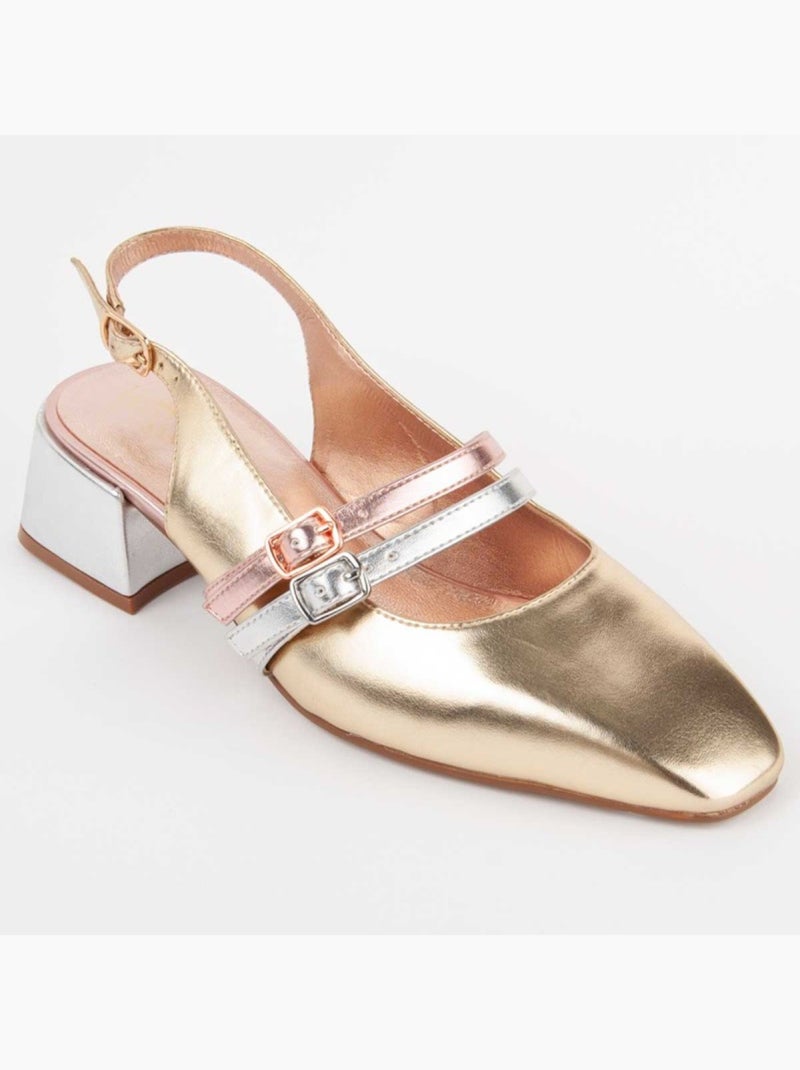 Schoen Met Hak Synthetisch Materiaal Montevita Goud/Goudkleurig - Kiabi