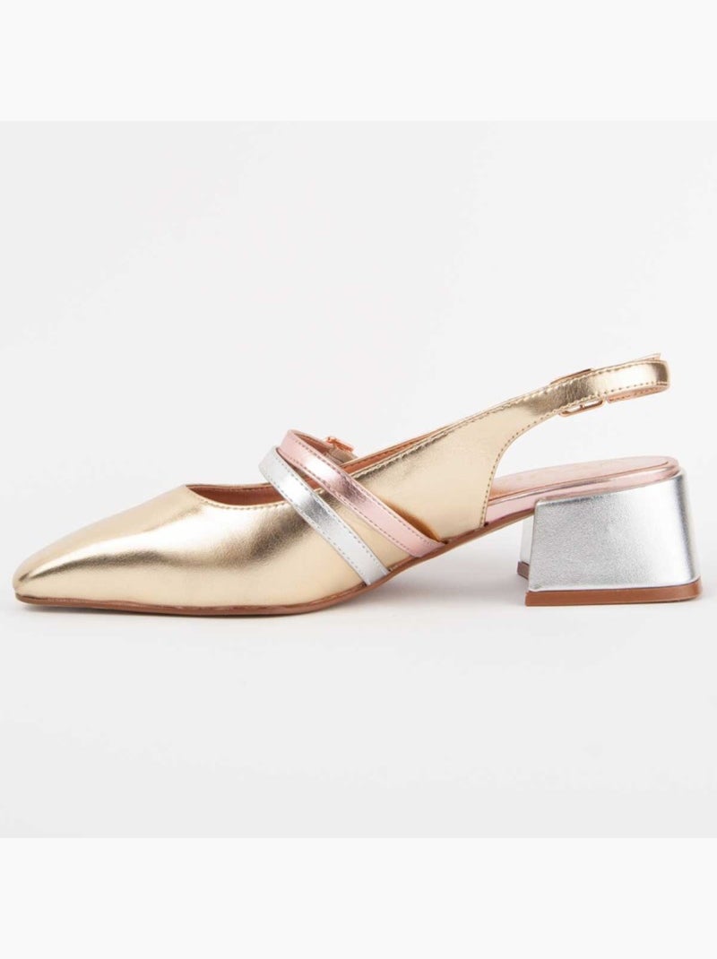 Schoen Met Hak Synthetisch Materiaal Montevita Goud/Goudkleurig - Kiabi