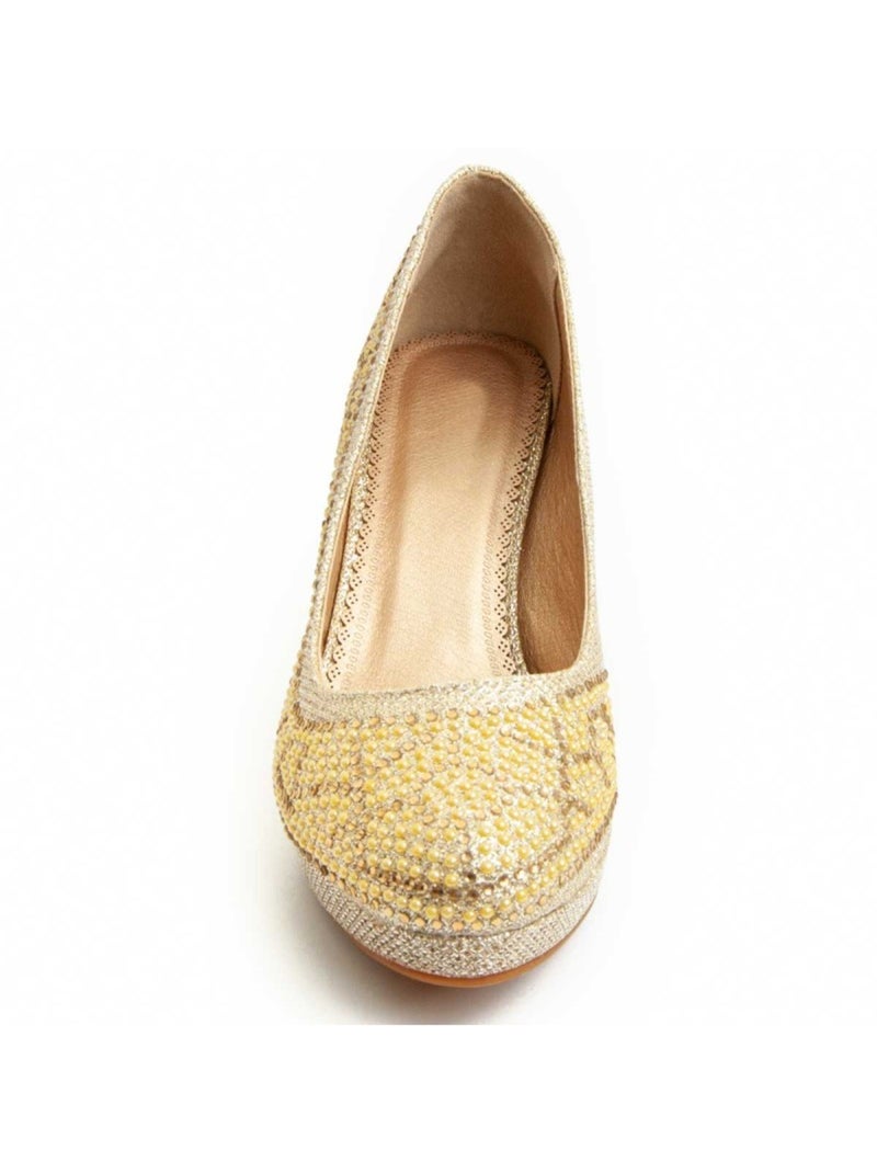 Schoen Met Hak Synthetisch Materiaal Montevita Goud/Goudkleurig - Kiabi