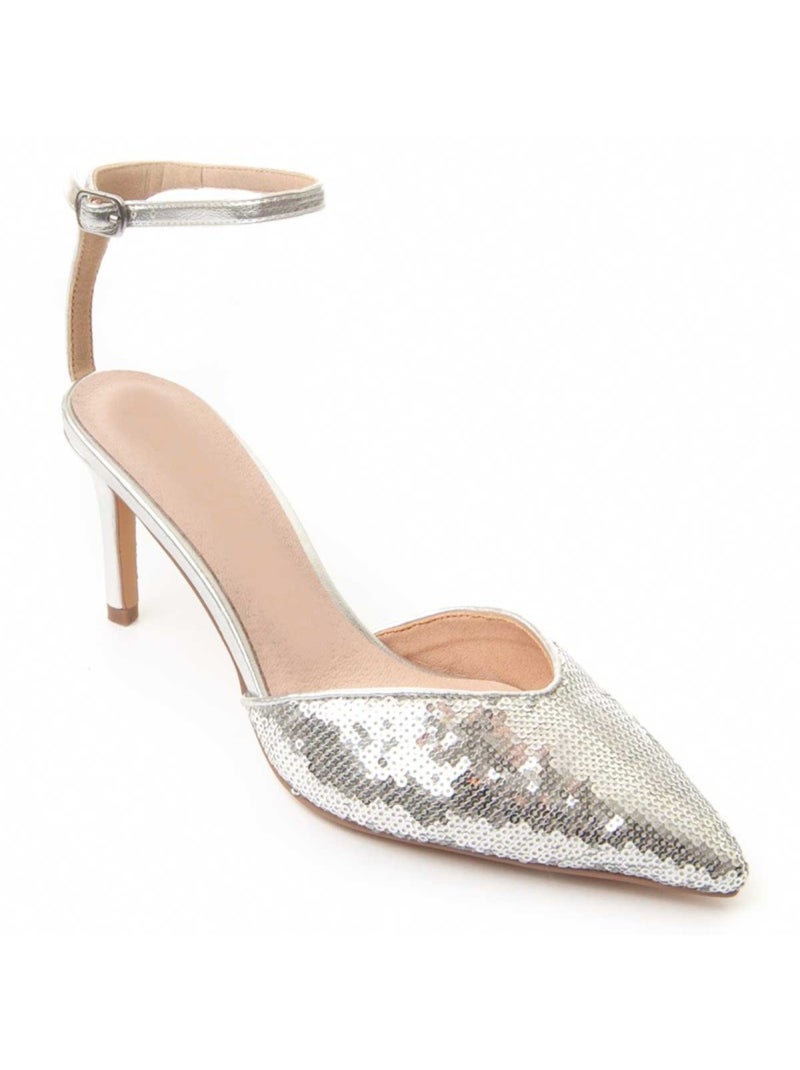 Schoen Met Hak Synthetisch Materiaal Montevita Zilver - Kiabi
