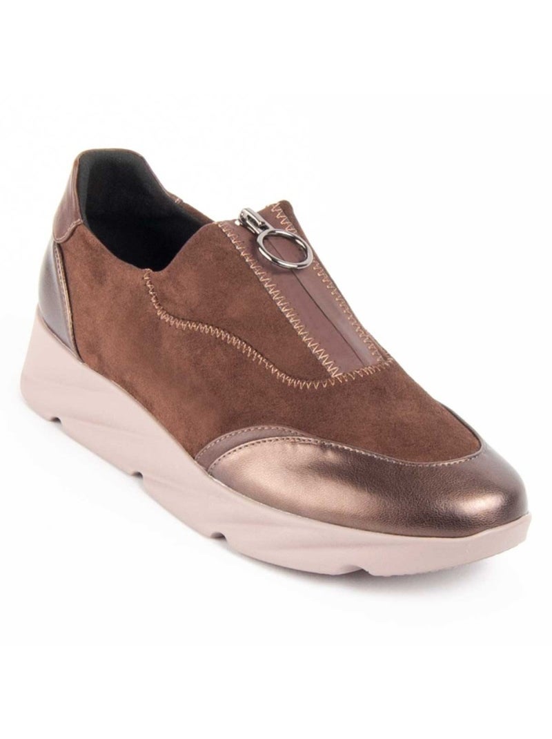 Schoen Sleehak Synthetisch Materiaal En Textiel Montevita Bruin - Kiabi