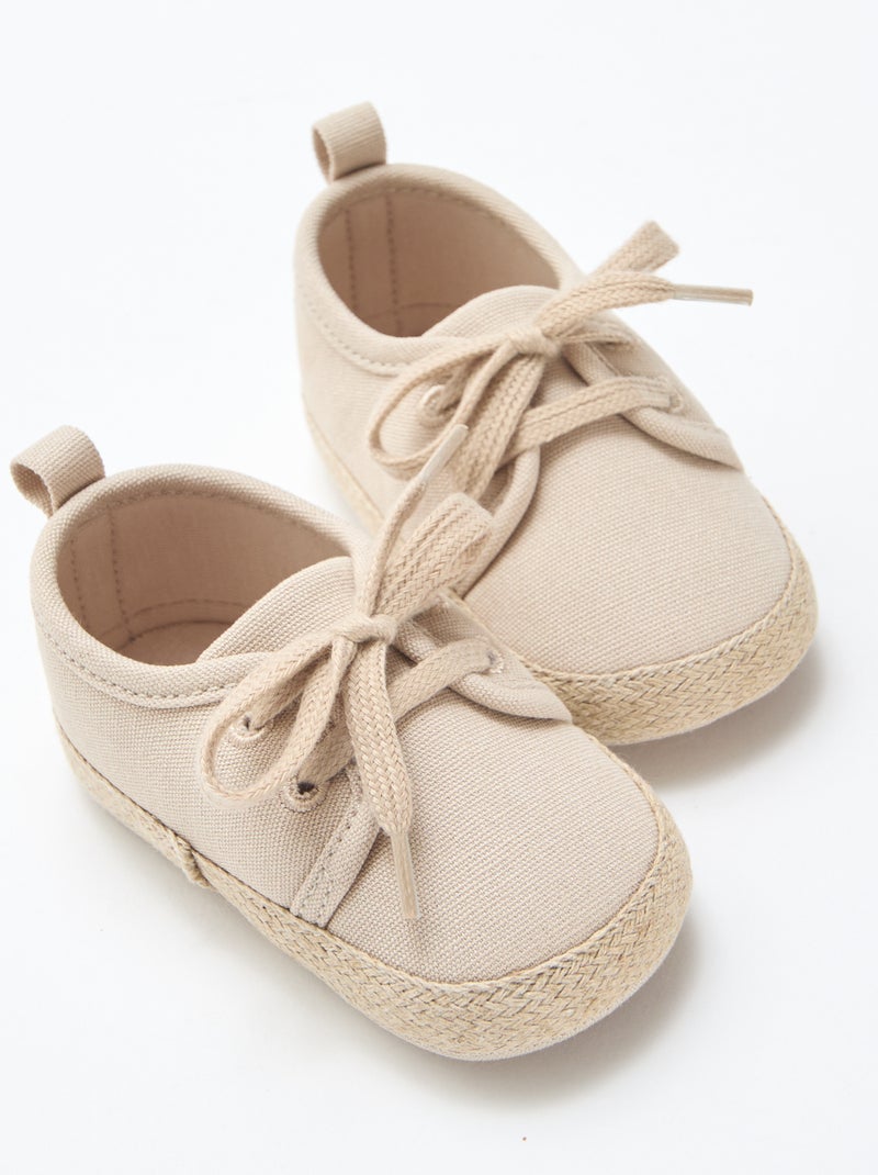 Schoenen met veters van stof Biege - Kiabi