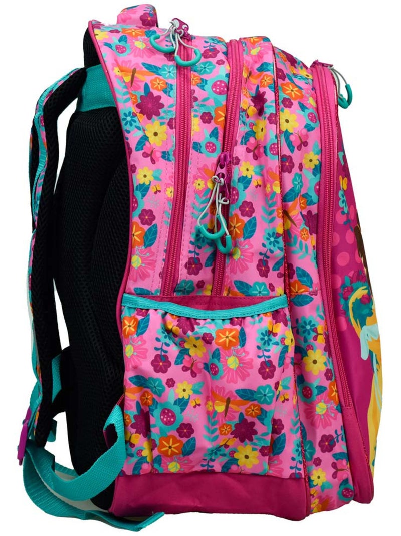 Schoolrugzak Disney Princess bloemenmotief 43 cm Roze - Kiabi