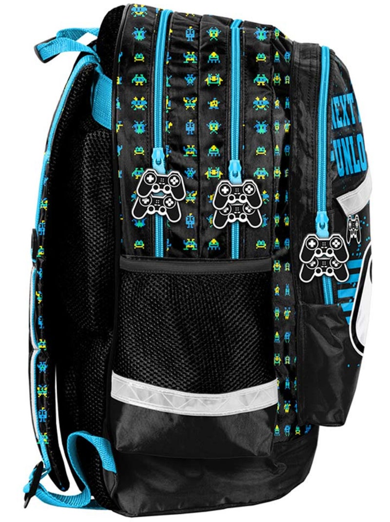 Schoolrugzak motief gaming materiaal synthetisch glanzend CMP Zwart/Blauw/Groen - Kiabi