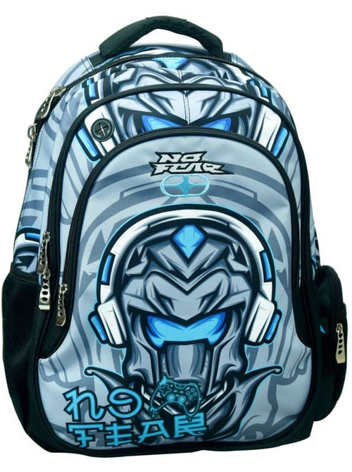 Schoolrugzak No Fear met vakken en robotmotief – 43 cm - Kiabi Schoolrugzak No Fear met vakken en robotmotief – 43 cm - Kiabi