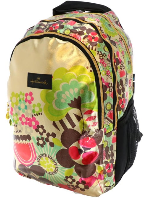 Schoolrugzak van stof métallisé bloemenmotief Hallmark - Kiabi