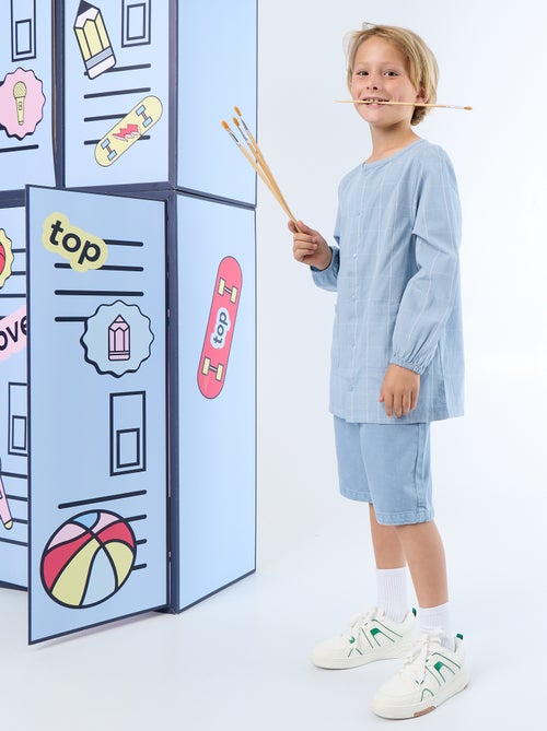Schoolschort met lange mouwen - Kiabi