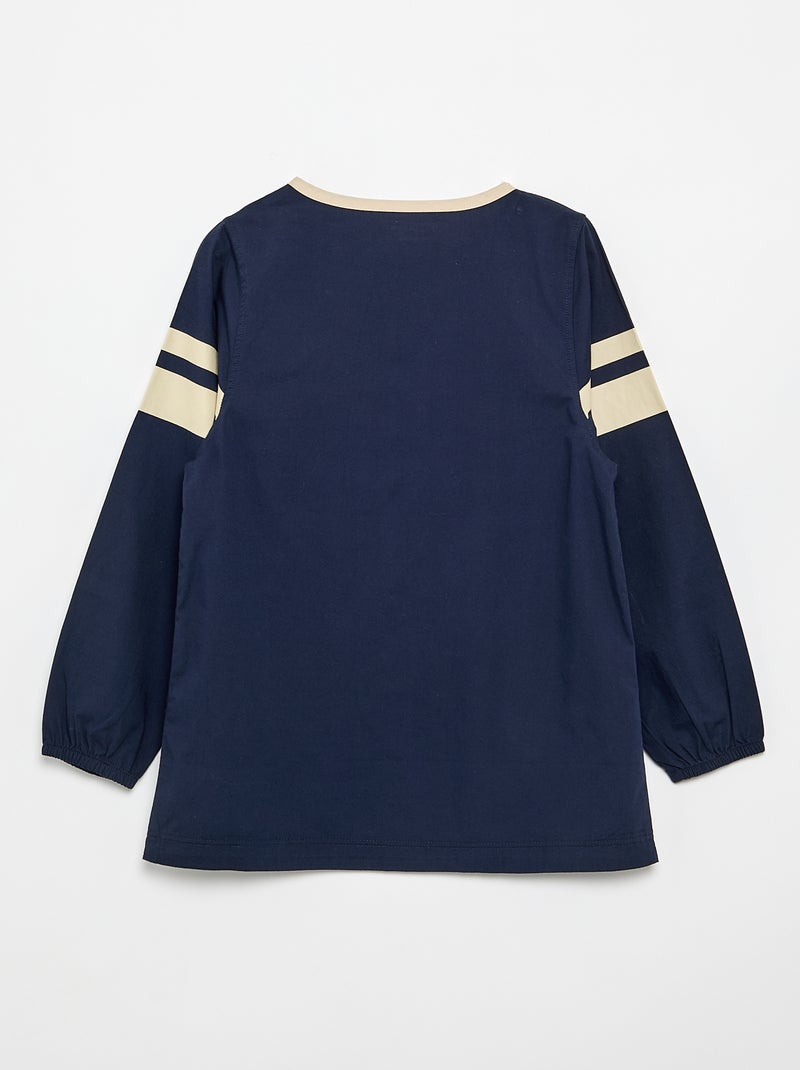 Schoolschort met lange mouwen Blauw - Kiabi