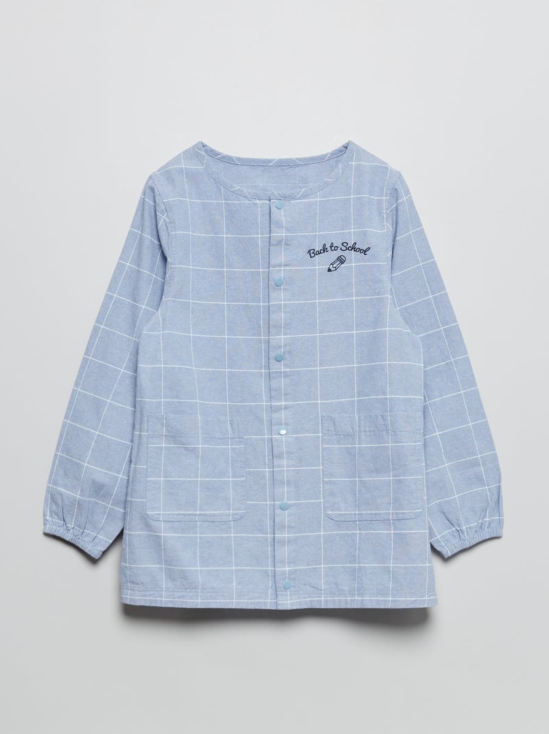 Schoolschort van chambray BLAUW - Kiabi