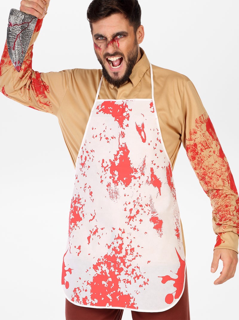 Schort met bebloed effect - Verkleedkleding wit / rood - Kiabi