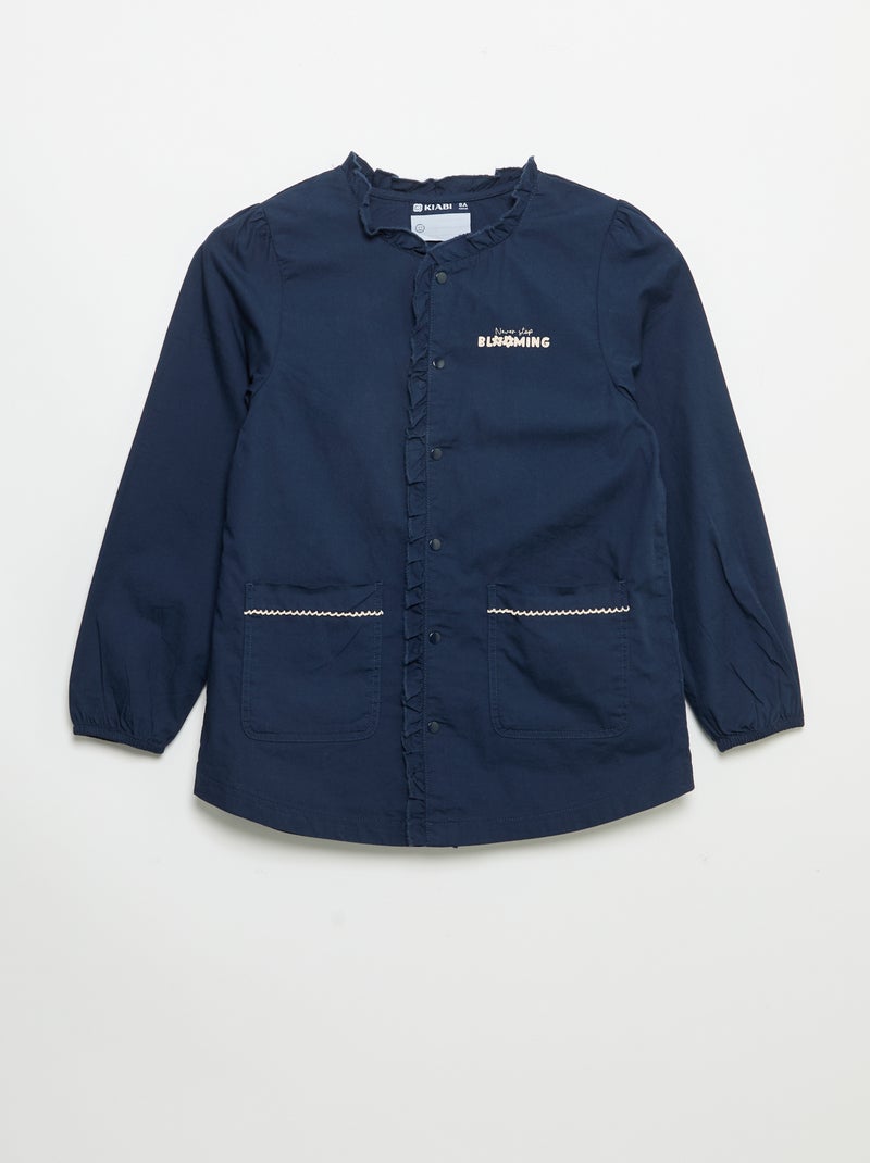 Schort met drukknopen Blauw - Kiabi