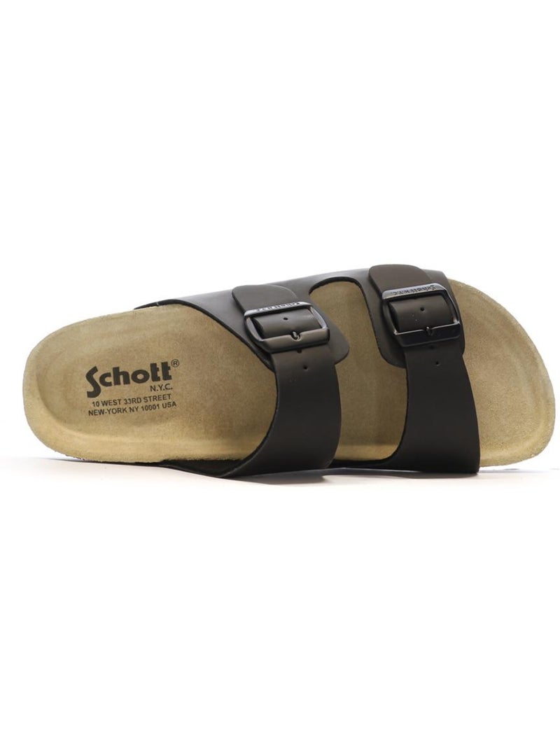 Schott arthur zwarte herensandalen Zwart - Kiabi