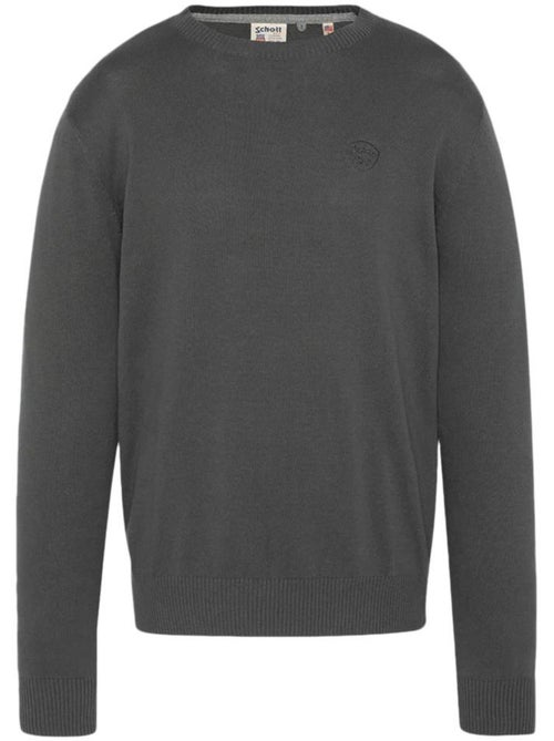 Schott Basic Fijne Grijze Trui voor Heren - Kiabi Schott Basic Fijne Grijze Trui voor Heren - Kiabi