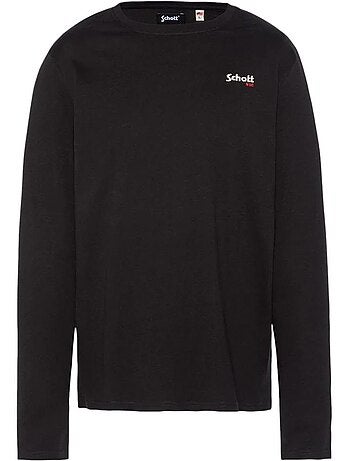 Schott brodedml wit t-shirt voor heren