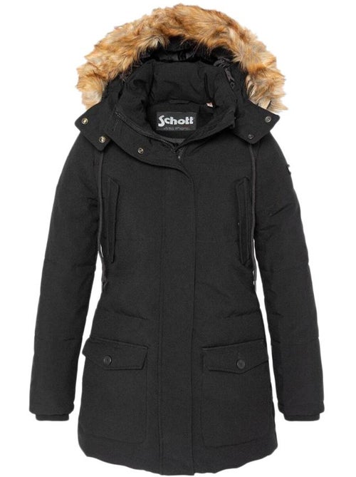 Schott CAMILIA Zwarte Parka voor Dames - Kiabi Schott CAMILIA Zwarte Parka voor Dames - Kiabi