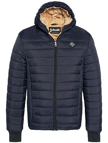 Schott expresso marineblauwe donsjas voor heren