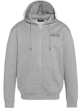 Schott swhsam heren hoodie met rits - kaki