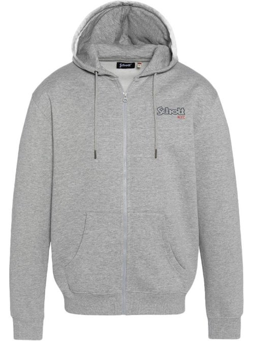 Schott Grijs Heren Sweatvest met Rits SWHSAM - Kiabi Schott Grijs Heren Sweatvest met Rits SWHSAM - Kiabi