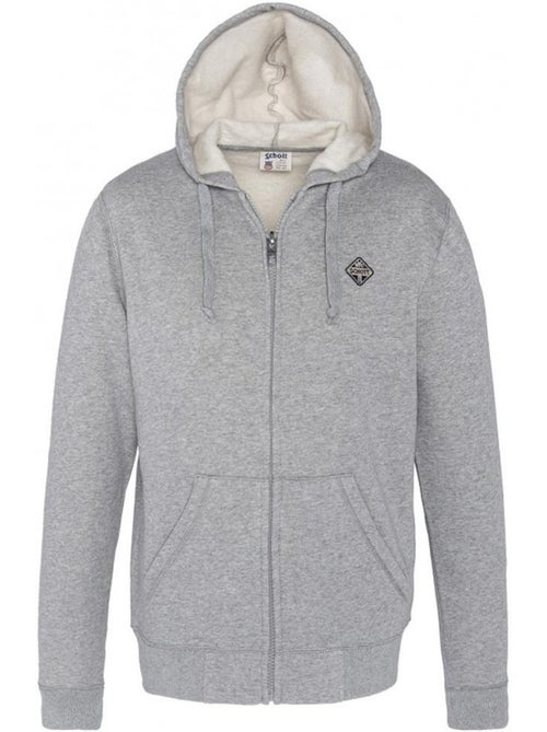Schott Grijs Heren Zip-Sweater - Kiabi Schott Grijs Heren Zip-Sweater - Kiabi