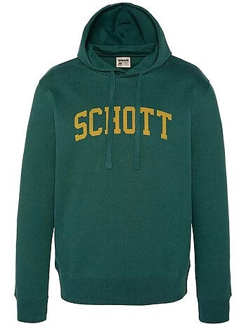 Schott groene hoodie met logo voor heren