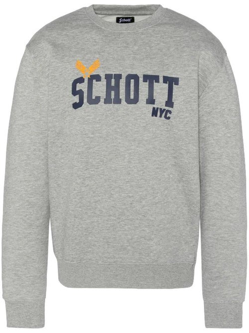 Schott Heat Heren Grijs Sweatshirt - Kiabi Schott Heat Heren Grijs Sweatshirt - Kiabi