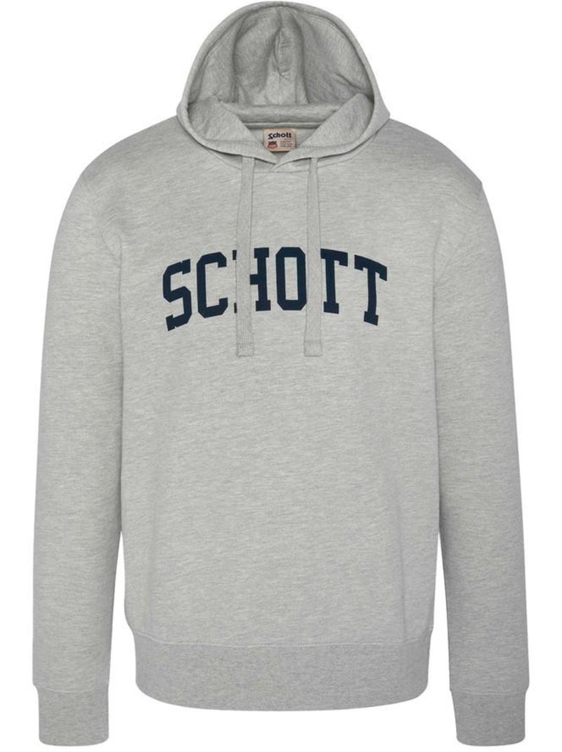 Schott Hoodie Grijs met Logo voor Heren Zilvergrijs - Kiabi