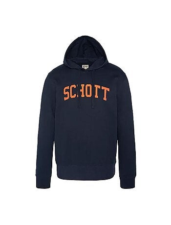 Schott hoodie grijs met logo voor heren