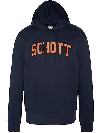 Schott hoodie grijs met logo voor heren