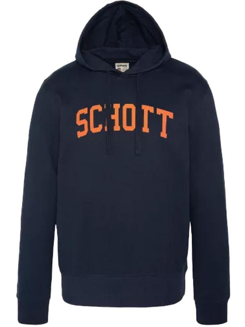 Schott Hoodie Marine/Oranje met Logo voor Heren Oranje - Kiabi