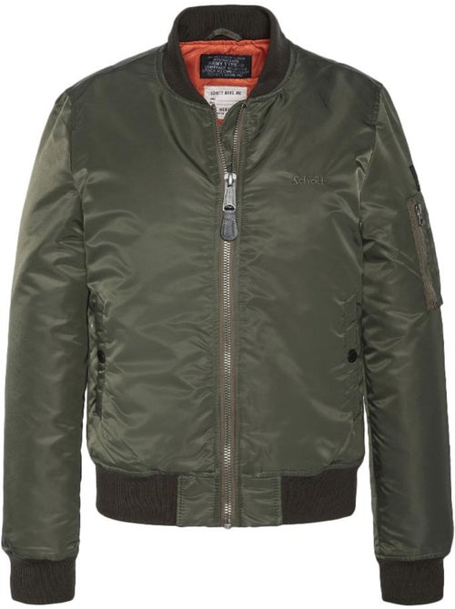 Schott JET17W Kaki Bomberjack voor Dames - Kiabi Schott JET17W Kaki Bomberjack voor Dames - Kiabi