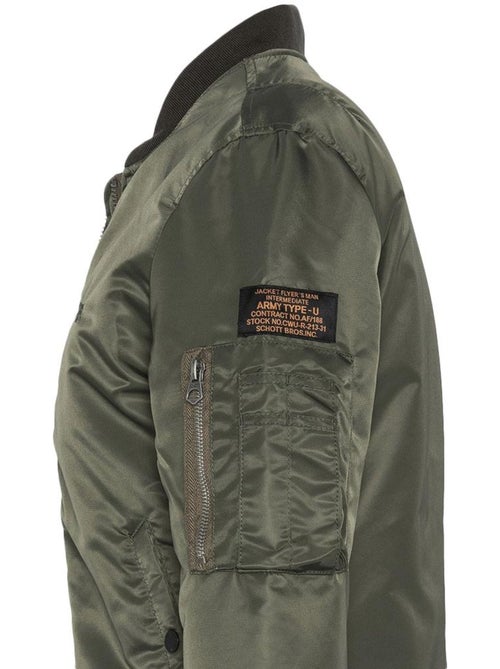 Schott JET17W Kaki Bomberjack voor Dames - Kiabi Schott JET17W Kaki Bomberjack voor Dames - Kiabi