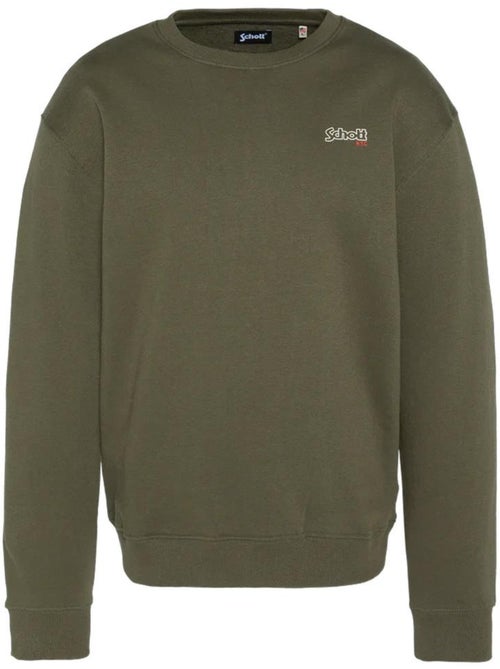 Schott Kaki Heren Sweatshirt met Print - Kiabi Schott Kaki Heren Sweatshirt met Print - Kiabi