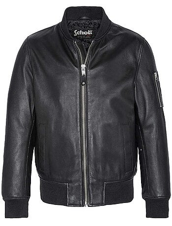Schott lcbomb zwart leren herenjack