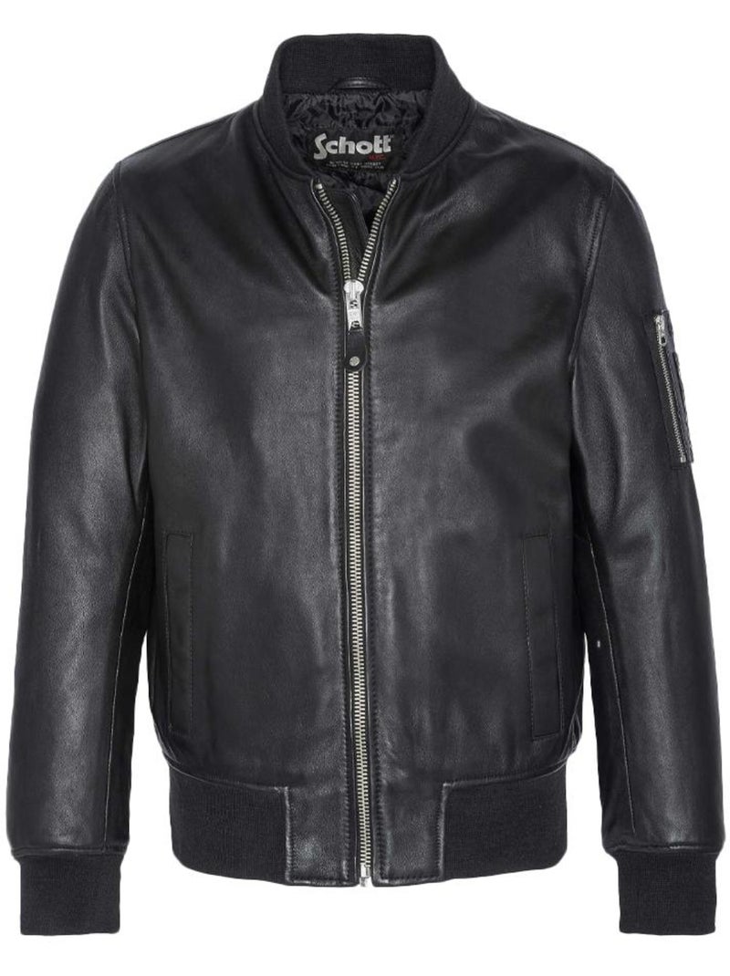 Schott LCBOMB Zwart Leren Herenjack Zwart - Kiabi