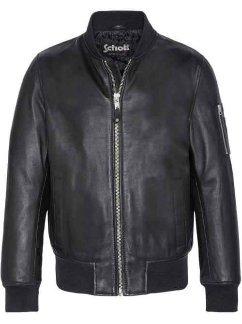 Schott LCBOMBA Leren Blouson Zwart voor Heren - Kiabi Schott LCBOMBA Leren Blouson Zwart voor Heren - Kiabi