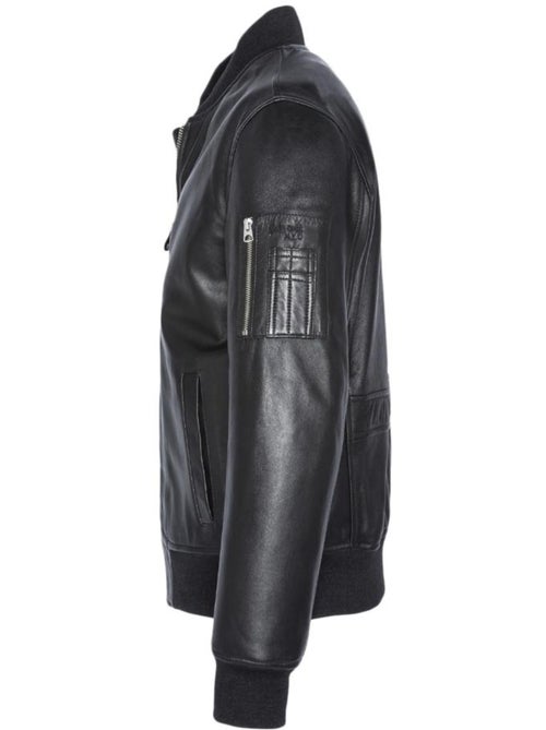 Schott LCBOMBA Leren Blouson Zwart voor Heren - Kiabi Schott LCBOMBA Leren Blouson Zwart voor Heren - Kiabi