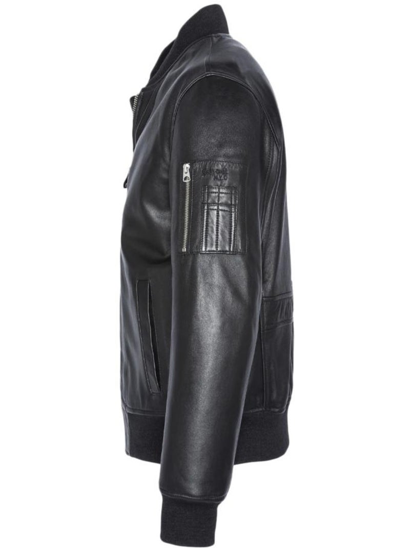 Schott LCBOMBA Leren Blouson Zwart voor Heren Zwart - Kiabi