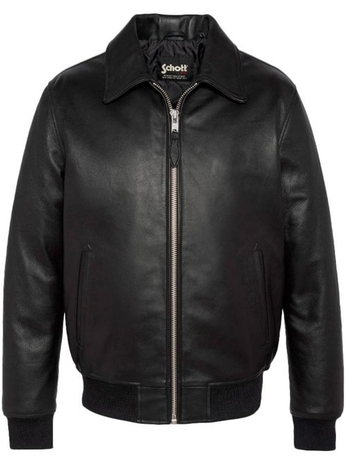 Schott LCDETROIT Zwart Leren Heren Blouson - Kiabi Schott LCDETROIT Zwart Leren Heren Blouson - Kiabi