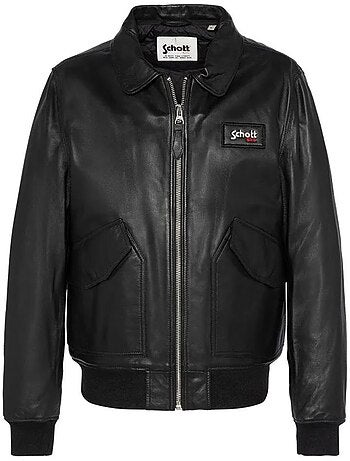 Schott lcjet zwart leren heren blouson