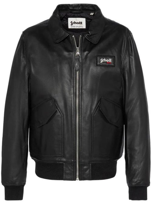 Schott LCJET Zwart Leren Heren Blouson - Kiabi Schott LCJET Zwart Leren Heren Blouson - Kiabi