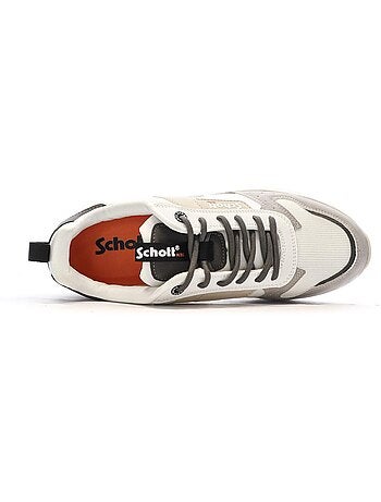 Schott maki heren sneakers wit/grijs