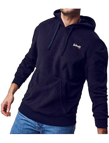 Schott micro polar heren hoodie zwart