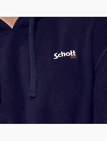 Schott micro polar heren hoodie zwart