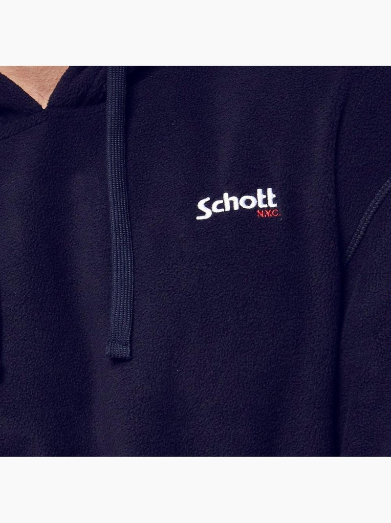 Schott Marine Micro Polar Hoodie voor Heren Marineblauw - Kiabi