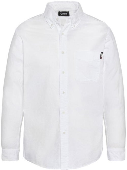 Schott Oxford Wit Herenoverhemd - Kiabi Schott Oxford Wit Herenoverhemd - Kiabi