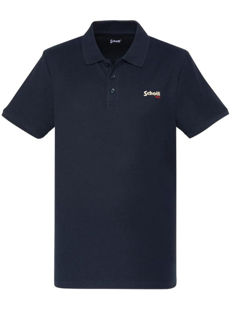 Schott PS0022 Marineblauwe Polo voor Heren Marineblauw - Kiabi