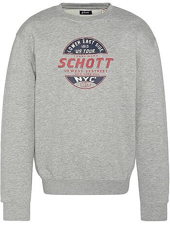 Schott rdc heren sweatshirt met print - grijs
